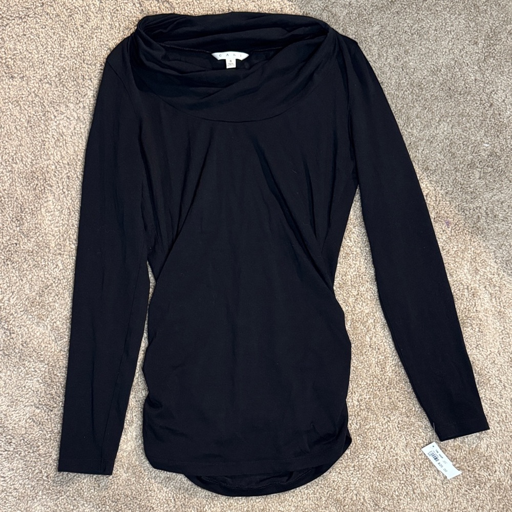 CAbi Elegant Black Long Sleeve Top